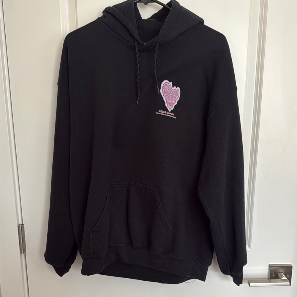 Gildan Black Hoodie with Purple Heart Design